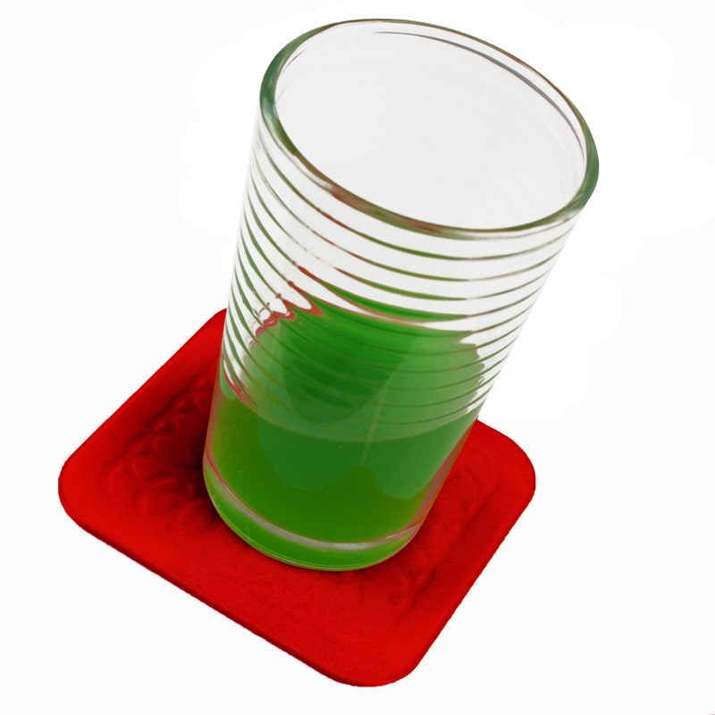 Tenura Silicone Anti Slip Square Coasters Pack of 4 Square Coasters